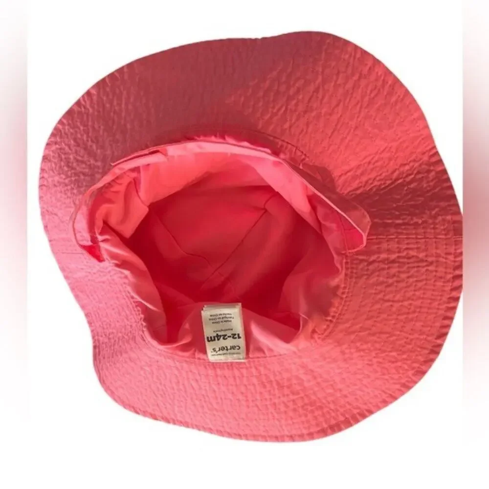 Carter’s Floral Hat coral pink Size 12-24 months